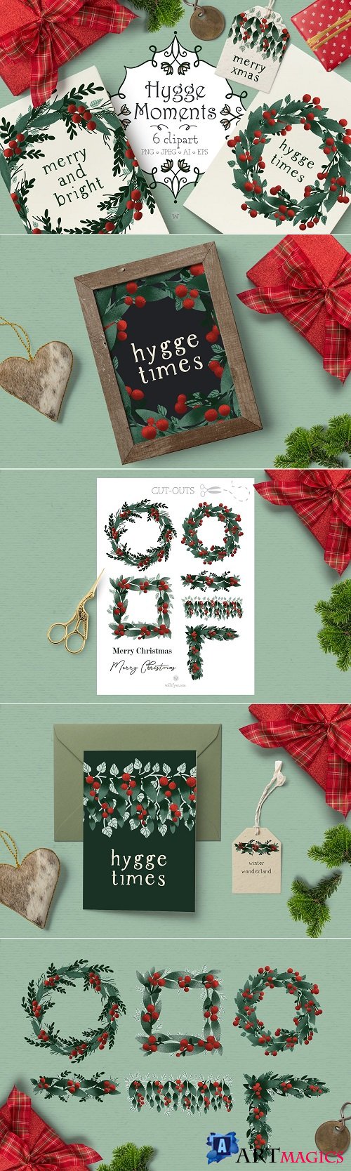 Christmas wreath clipart - 4278220