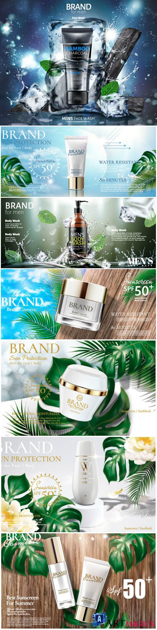 Brand cosmetic design, foundation banner ads