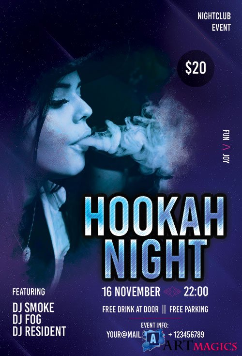 Hookah Night - Premium flyer psd template