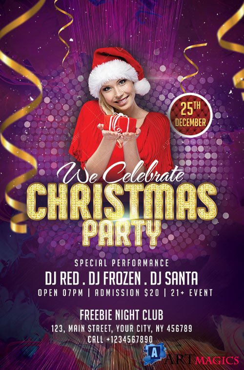 Christmas Night Party - Premium flyer psd template
