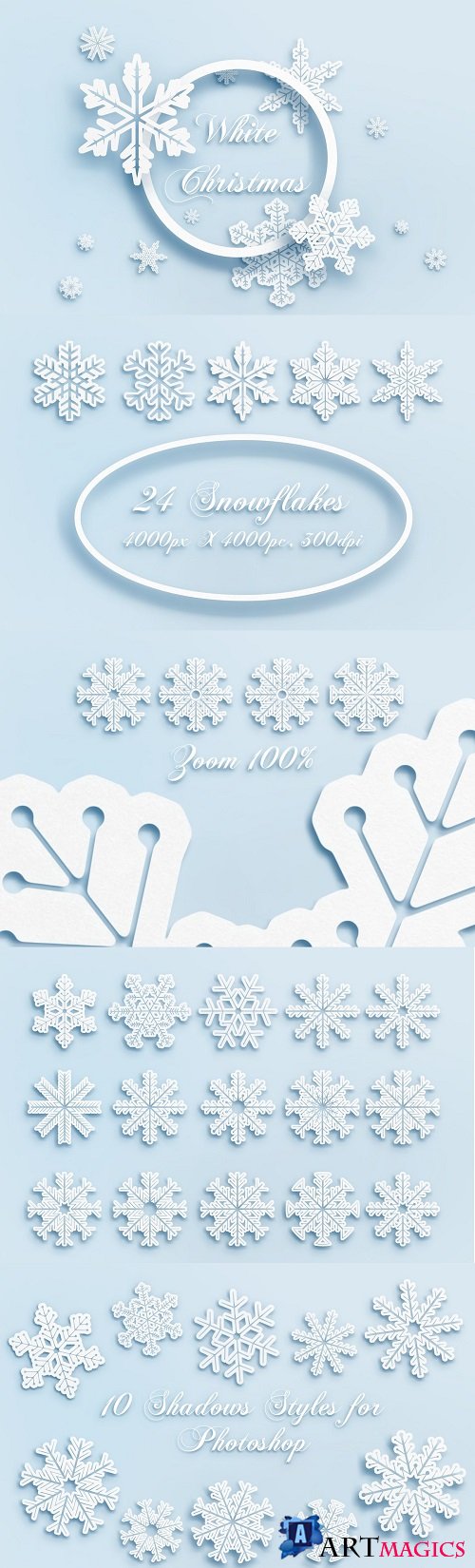 Snowflakes - White Christmas - 4270020