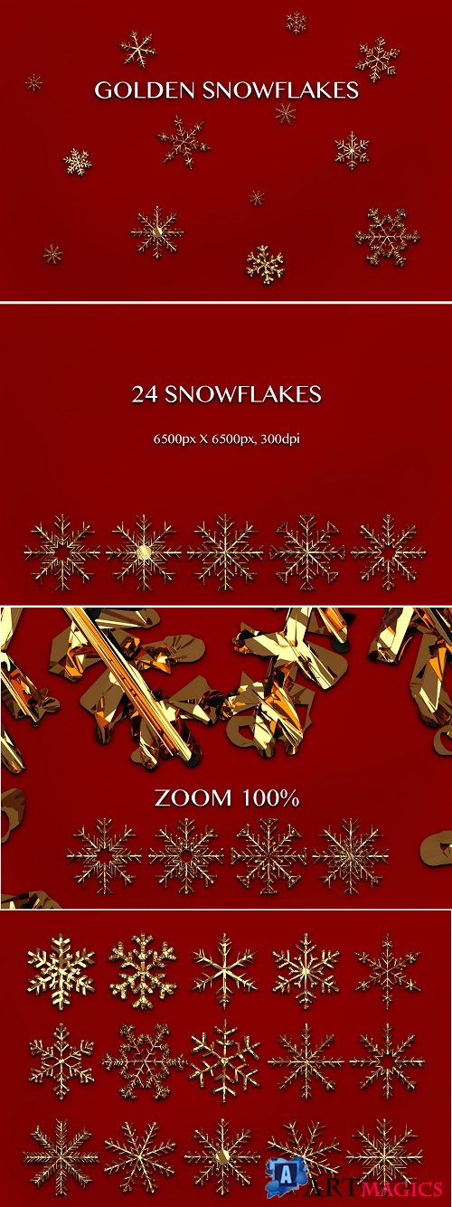 Snowflakes - Gold - 4270500