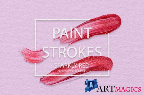 Sparkly Red Strokes