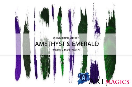 Amethyst & Emerald Strokes