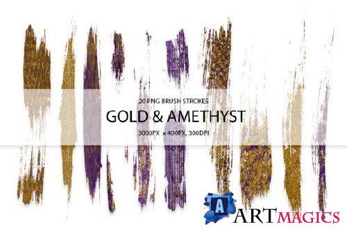 Amethyst & Gold Strokes