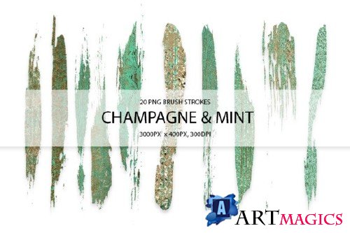 Champagne & Mint Strokes