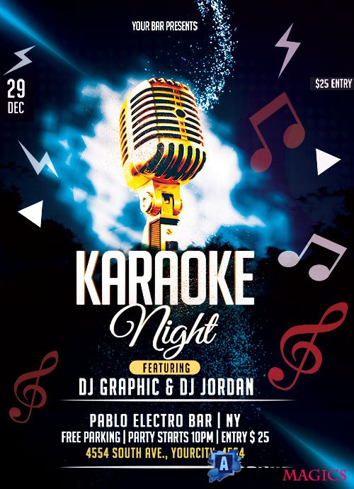 Karaoke Night - Premium flyer psd template