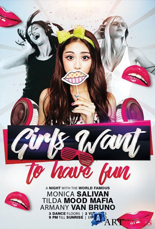 Girls Want To Have Fun - Premium flyer psd template, Facebook