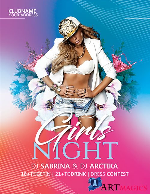 Girls Night - Premium flyer psd template, Facebook Cover