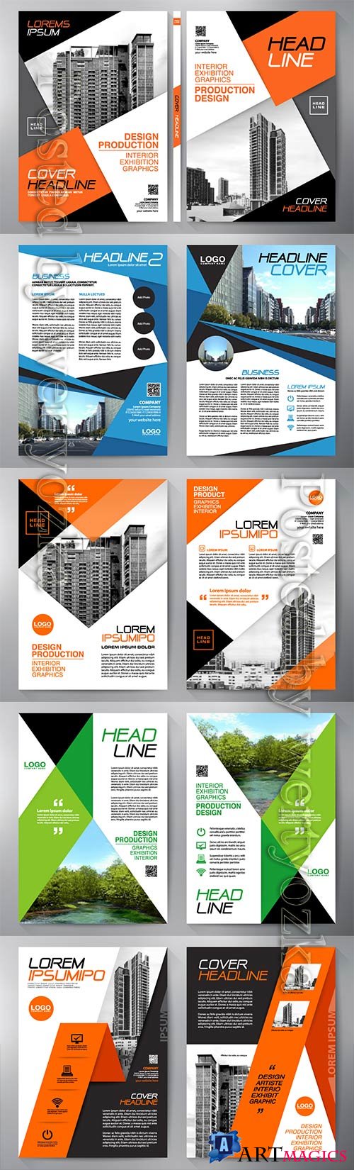 Business brochure flyer, cover book and magazine, annual report