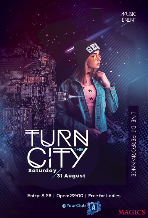Turn the City - Premium flyer psd template