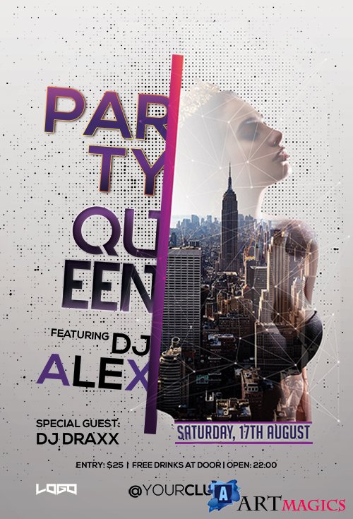 Party Queen - Premium flyer psd template