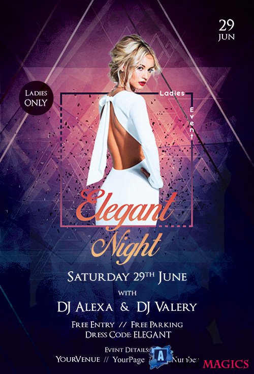 Elegant Ladies Night - Premium flyer psd template