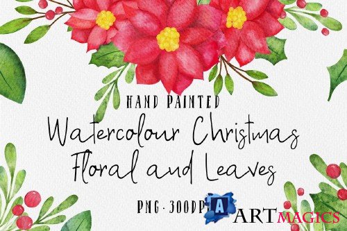 Christmas Watercolor Floral Set - 386435