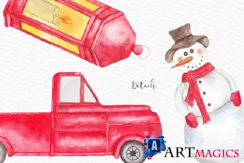 Watercolor Christmas Illustration - 4304730