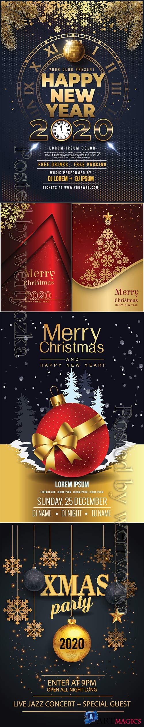 2020 Merry Chistmas and Happy New Year vector illustration # 2