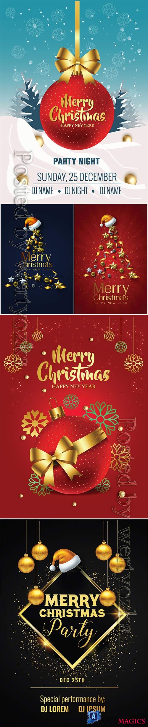 2020 Merry Chistmas and Happy New Year vector illustration