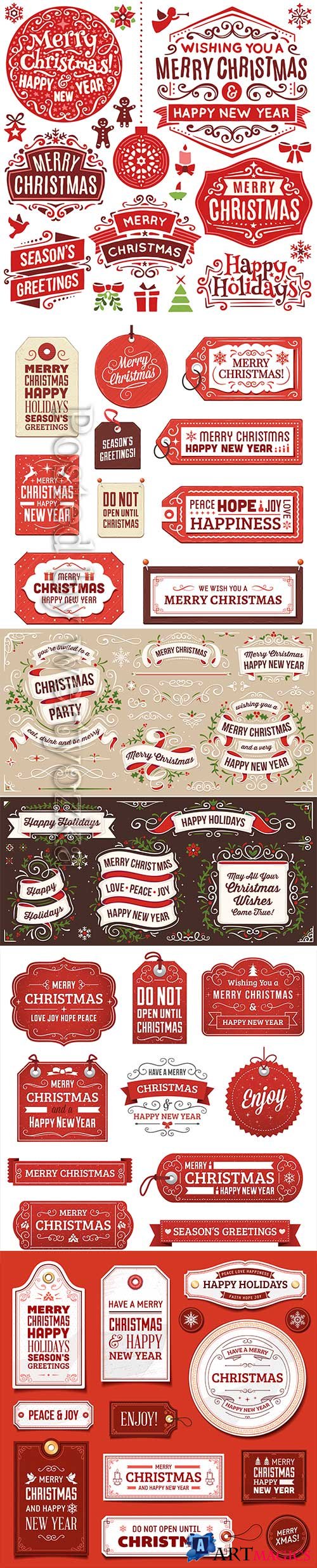 Collection of christmas vector design elements