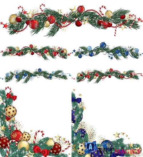   -   / Christmas garlands - Vector Graphics