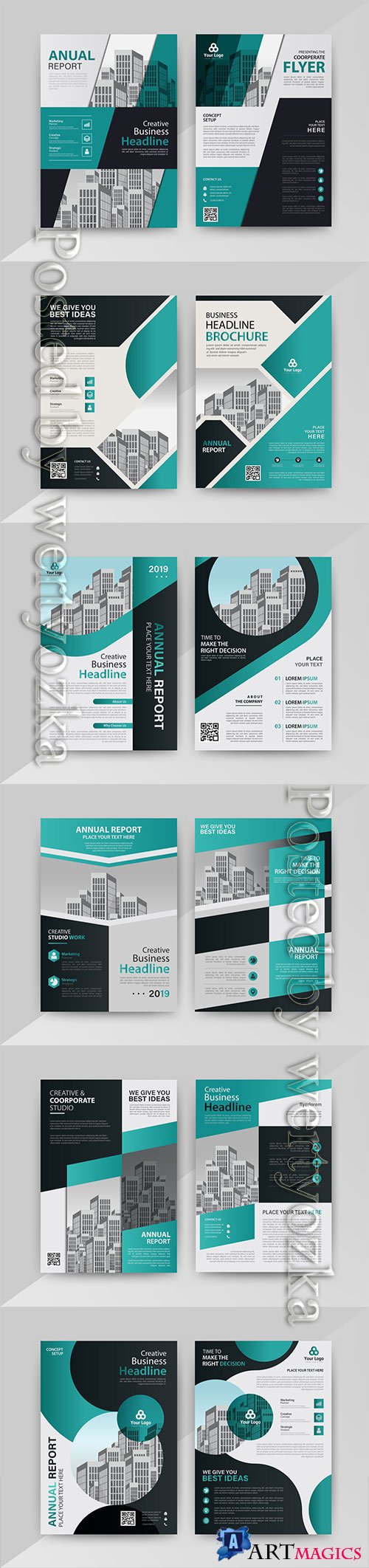 Business vector template for brochure, annual report, magazine # 12