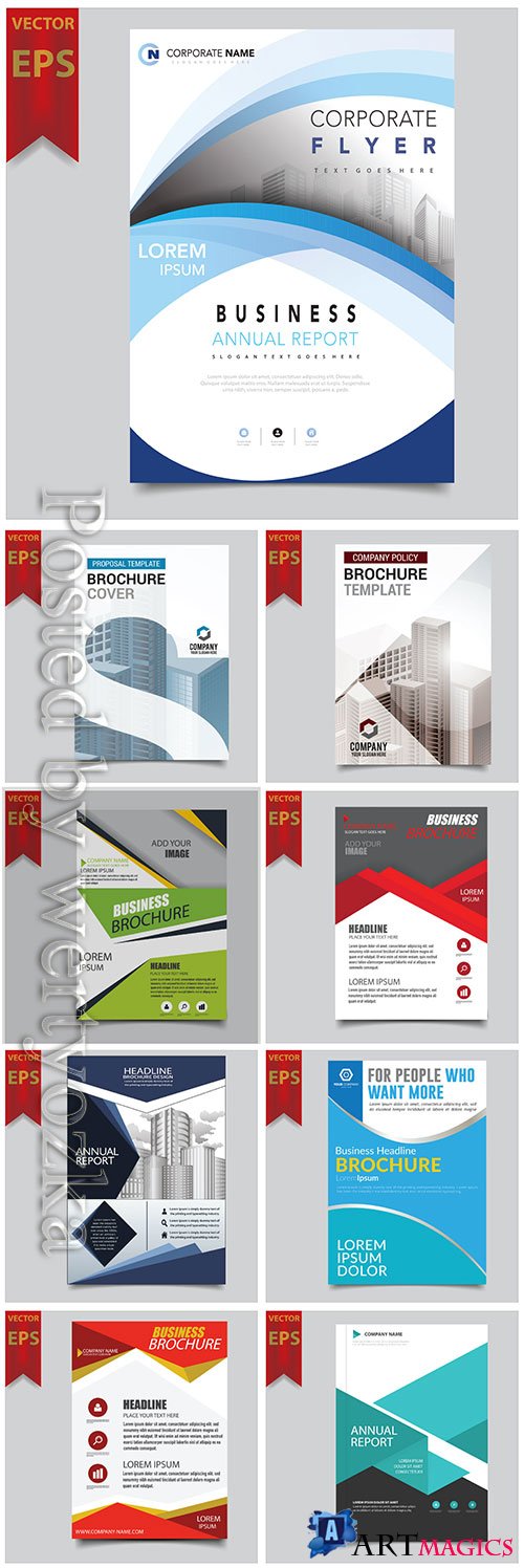 Business vector template for brochure, annual report, magazine # 7