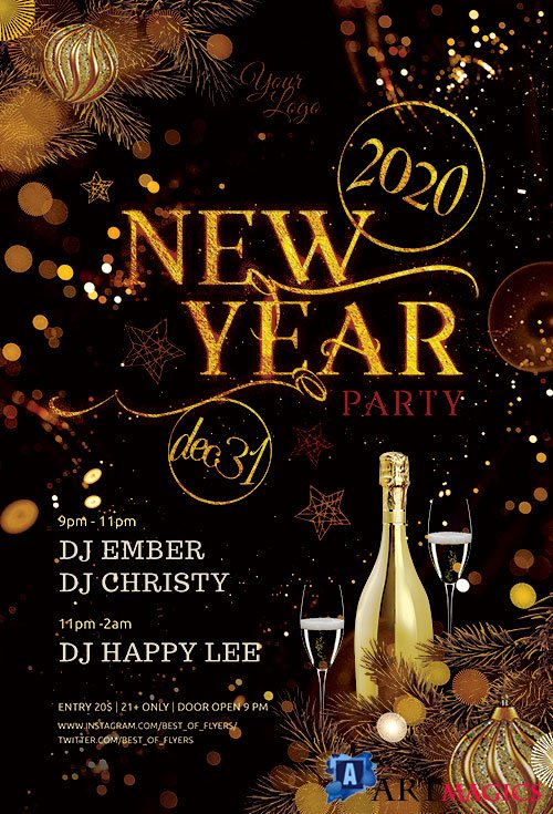 New Year Party 2020 - Premium flyer psd template