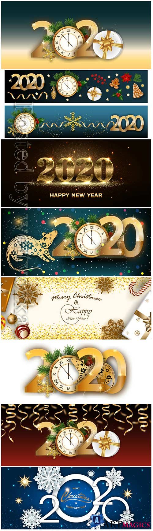 2020 Merry Chistmas and Happy New Year vector illustration # 12