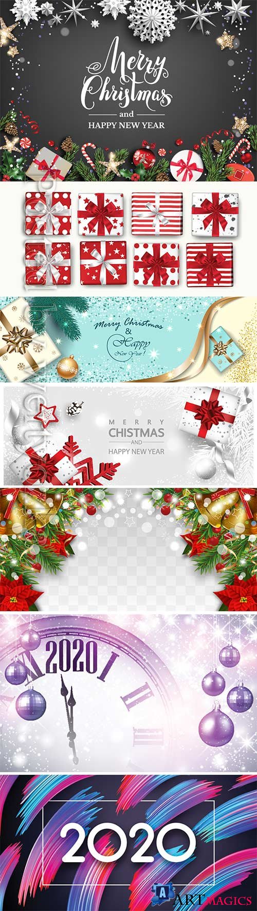 2020 Merry Chistmas and Happy New Year vector illustration # 14