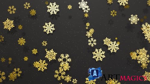 Videohive - Snowflakes Golden Glitter 1 - 
25054154