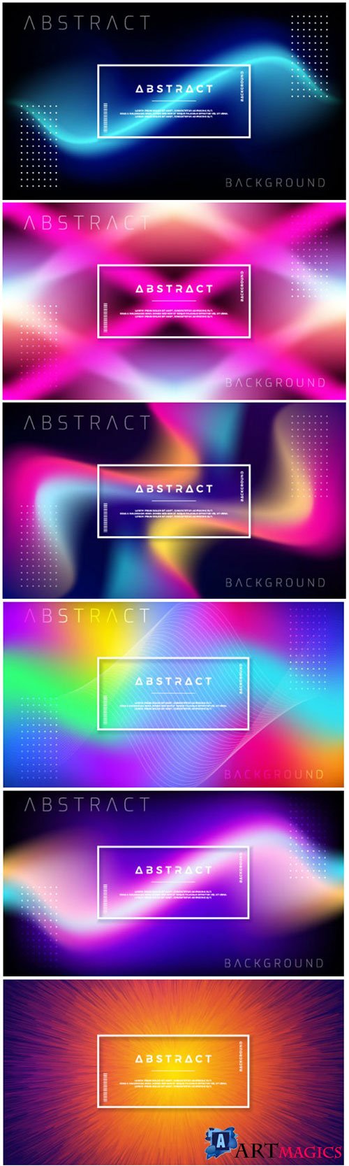 Abstract dynamic background design with colorful gradient shapes