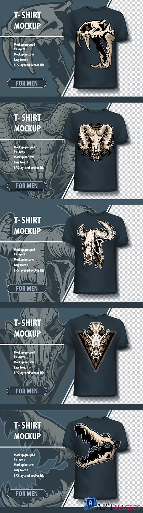 Mock-up template for printing on T-shirts