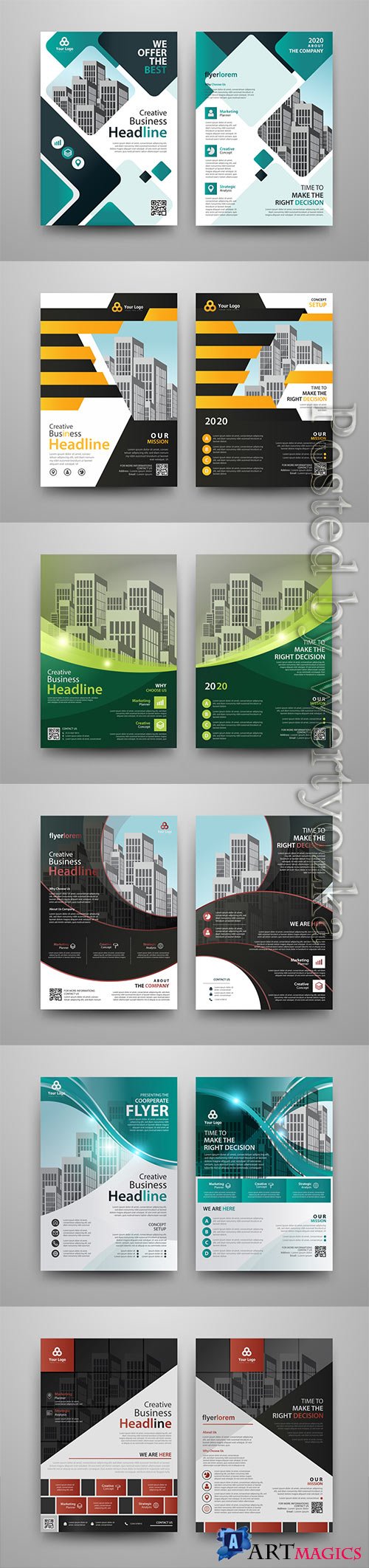 Business vector template for brochure, annual report, magazine # 19