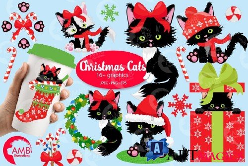Christmas Cats clipart AMB-2662 - 4289161