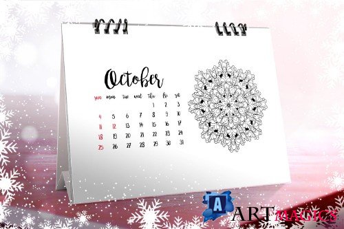 Christmas Coloring Desk Calendar - 4109391