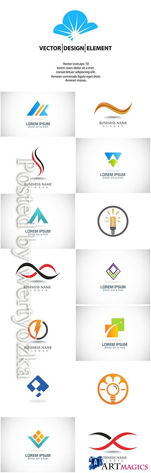 Logos set, business vector # 4