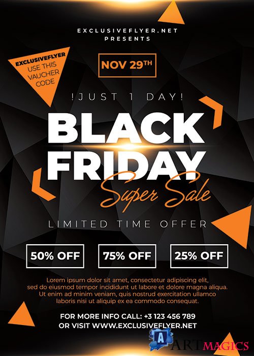 Black friday super sale - Premium flyer psd template
