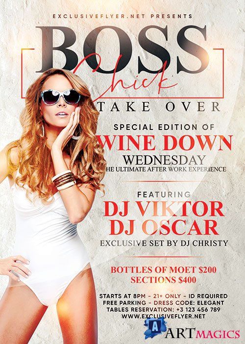 Boss chick take over - Premium flyer psd template