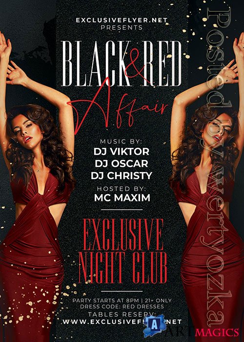 Black and red affair - Premium flyer psd template