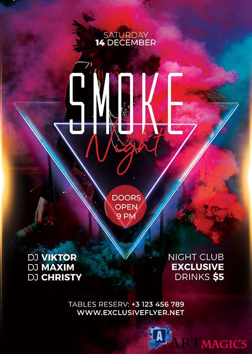 Smoke night - Premium flyer psd template