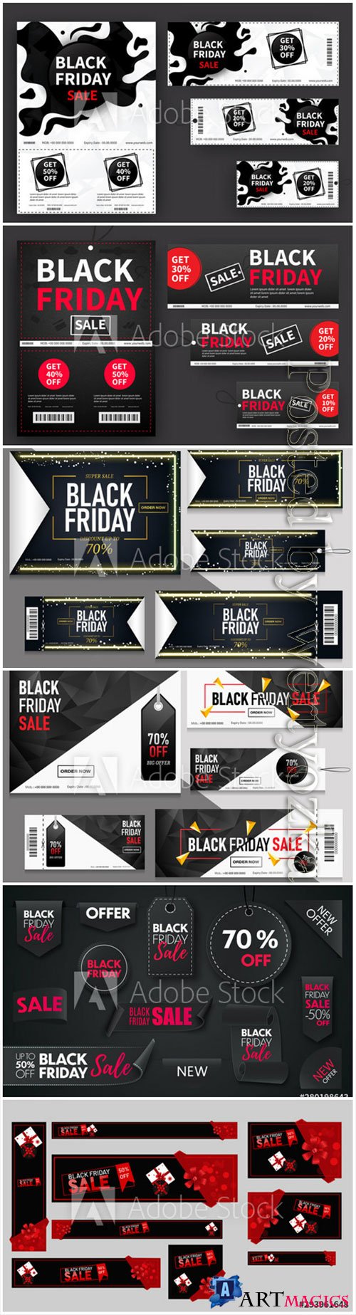 Black Friday sale coupons or tags collection