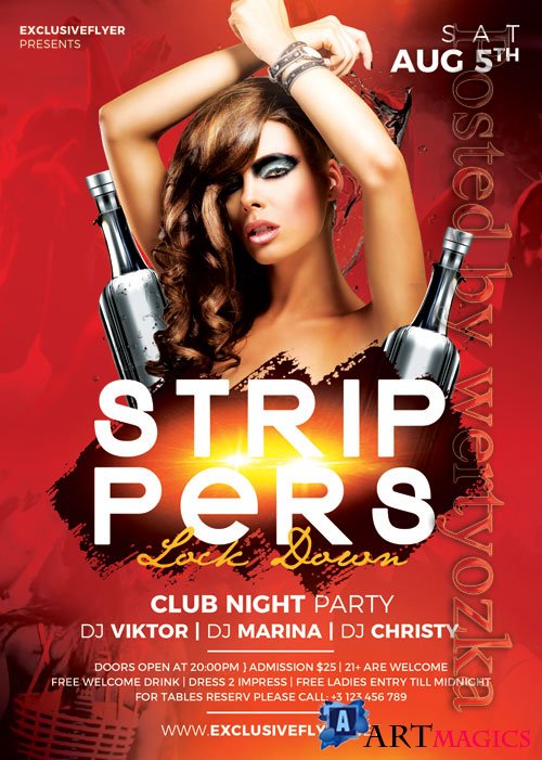 Strippers lock down - Premium flyer psd template