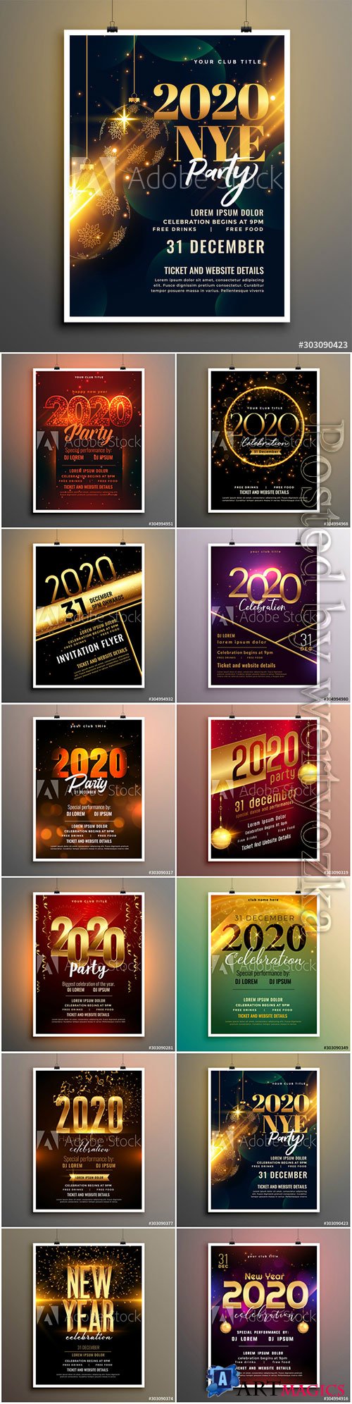 New year party celebration cover flyer template design