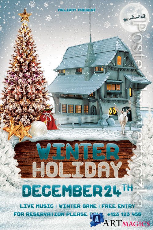 Winter Holiday - Premium flyer psd template
