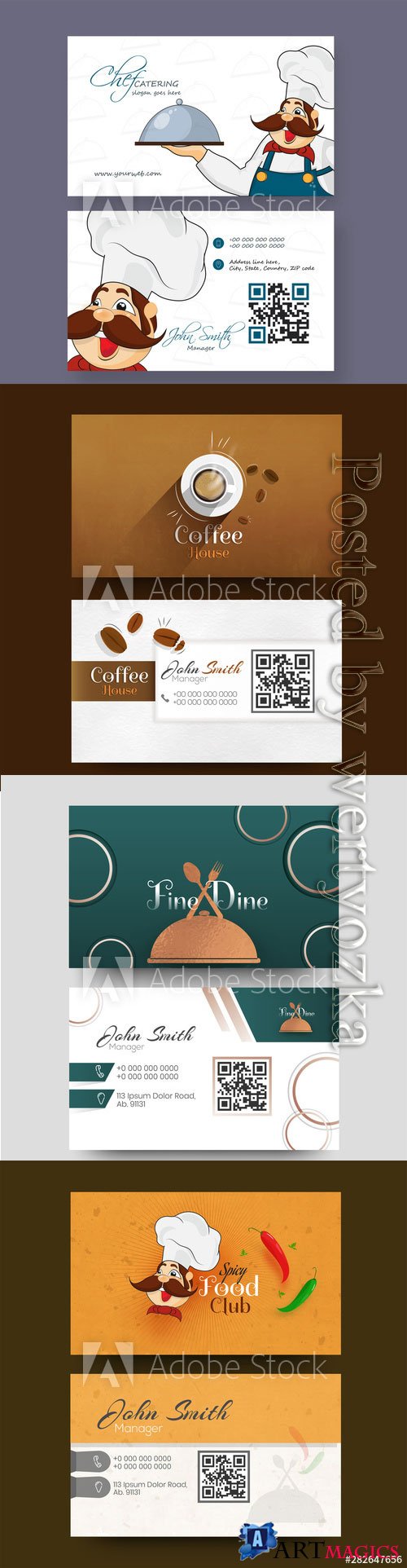 Food Club business card or visiting card design