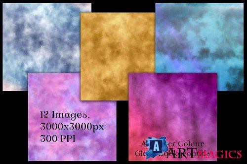 Abstract Colour Glass Backgrounds - 12 Image Textures Set - 390411