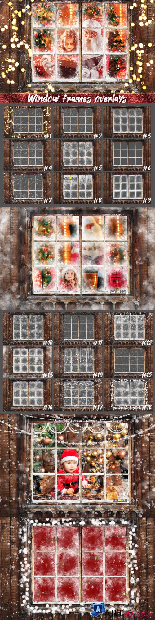 Window Frames Overlays Christmas Freeze Holiday photoshop - 392827
