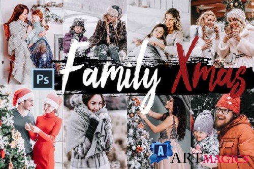 05 Family Xmas Photoshop Actions, ACR and LUT presets - 401813
