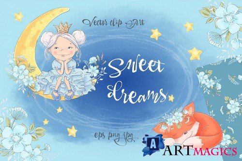 Sweet dreams vector clip art - 387422