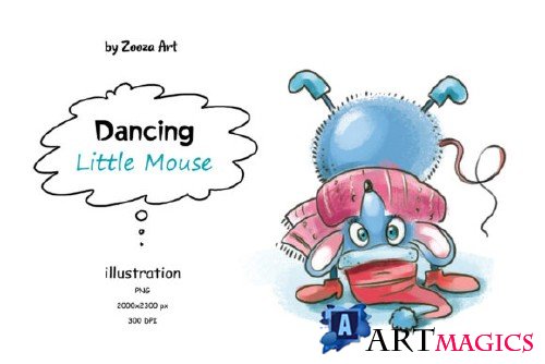 Dancing Little Mouse - Illustration