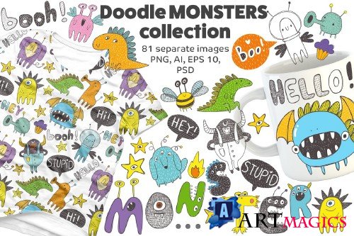 Doodle monsters collection - 2413318